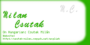 milan csutak business card