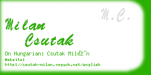 milan csutak business card